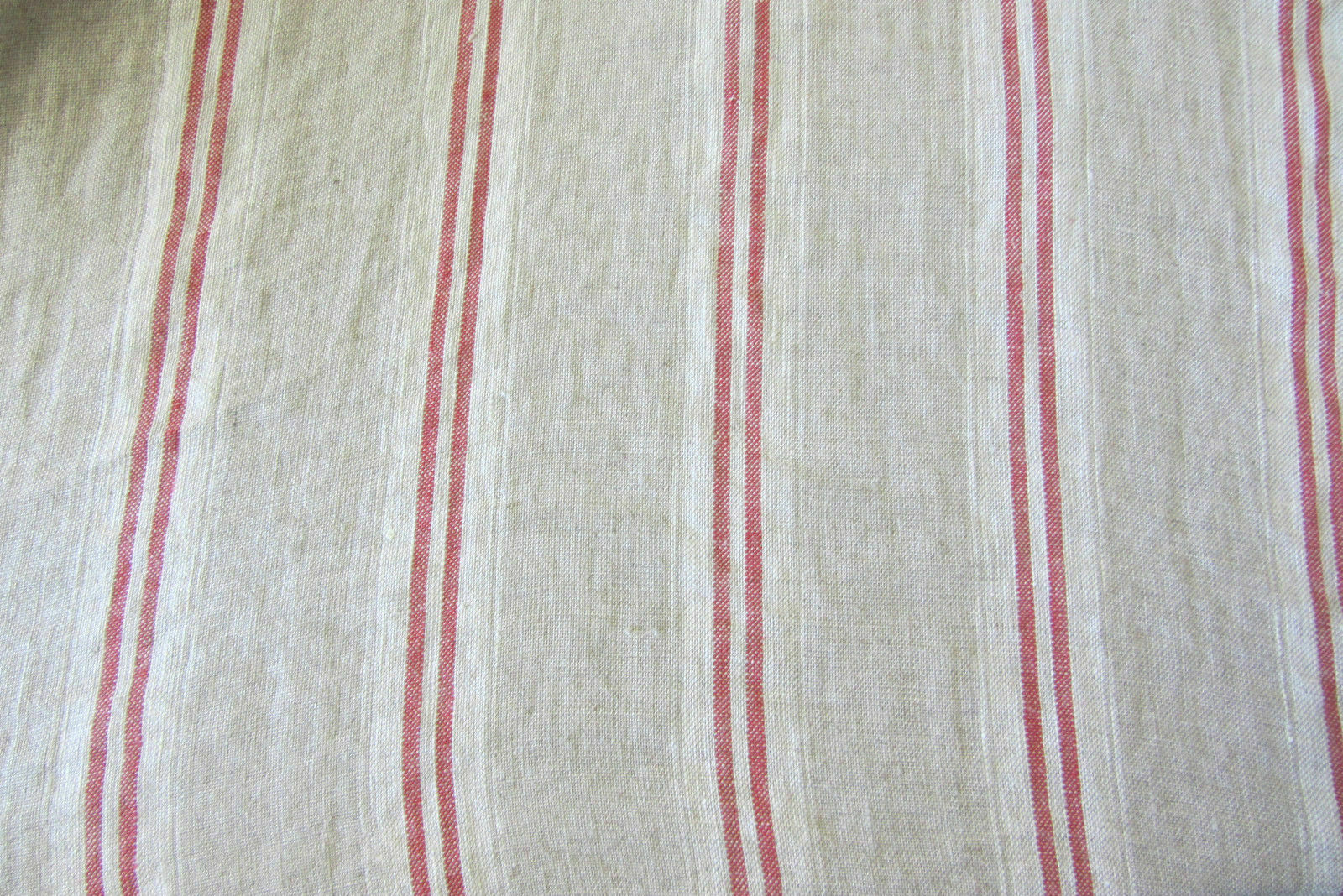 French Vintage Linen Stripe RED | Frank Thomas Interiors