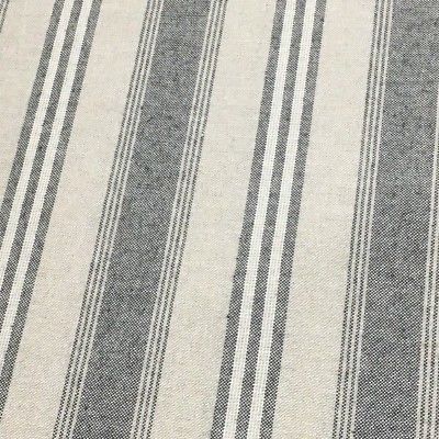 Harvard Stripe French  Blue Linen 280cm/108" Curtain Fabric 