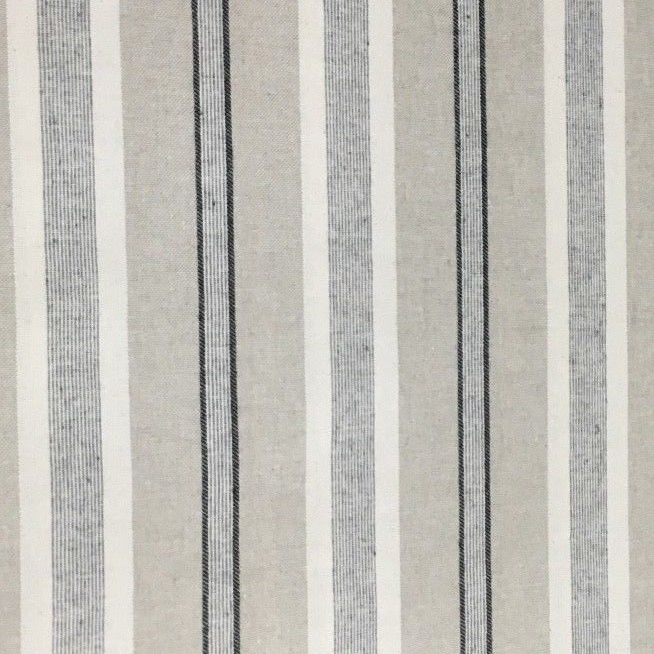 Princeton French Linen Multi Stripe Grey 280cm/108" Wide Curtain Fabric 