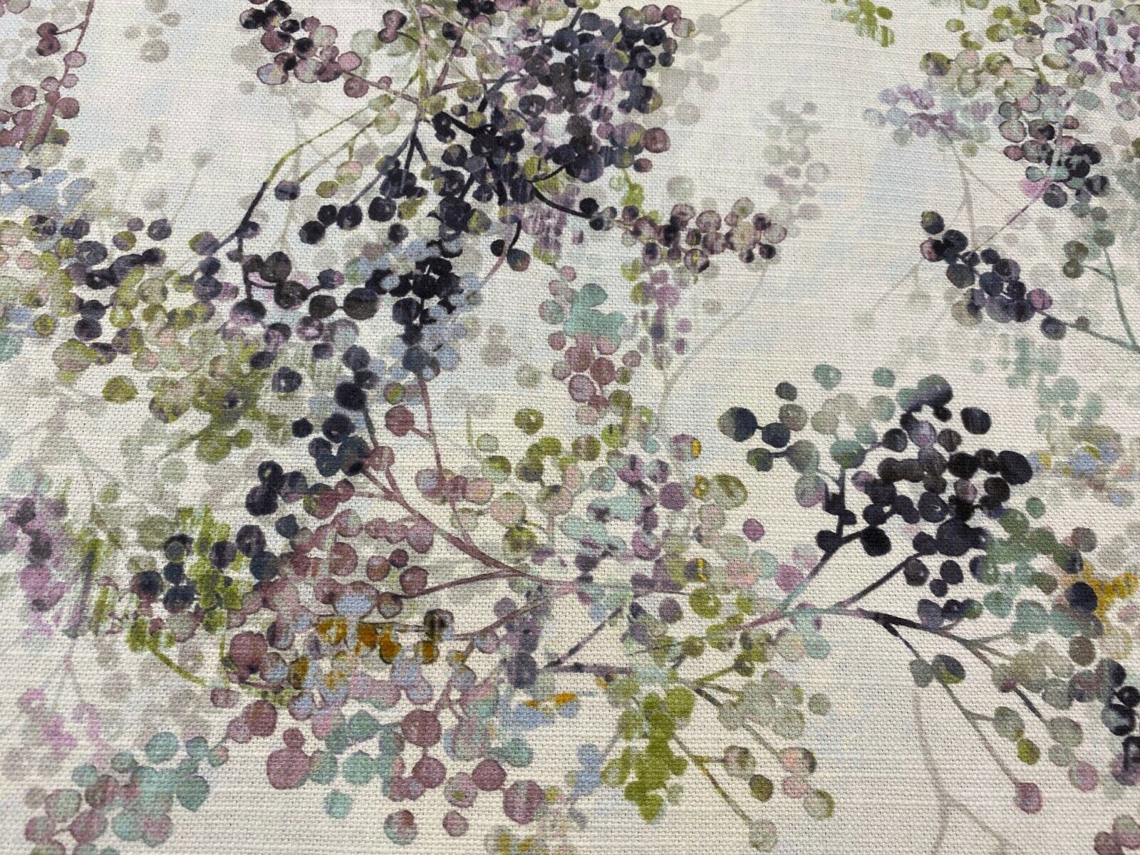 Giverny Camille Damson Panama Cotton Fibre Naturelle  Curtain/Craft Fabric 