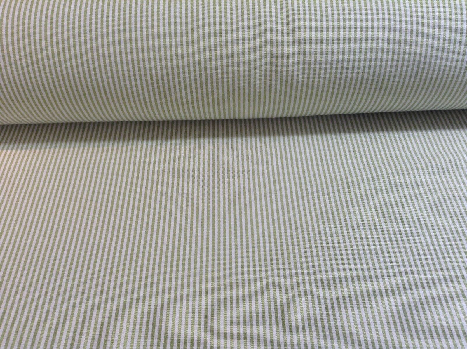 St Ives  Night Woven Ticking Stripe Cotton Ochre Lime/White Curtain Fabric 
