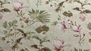 Vintage Magnolia Floral Linen - YELLOW & PINK