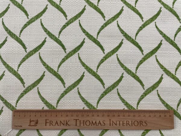 Feather Trellis Linen & Bamboo - GREEN - Image 5
