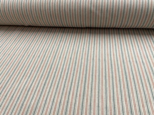 Kingston Stripe Linen - SEA SPRAY RUST - Image 4
